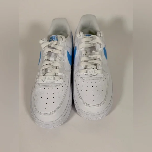 NWOT NIKE AIR FORCE 1 '07 Women – White/University Blue-white-volt - Picture 3 of 8